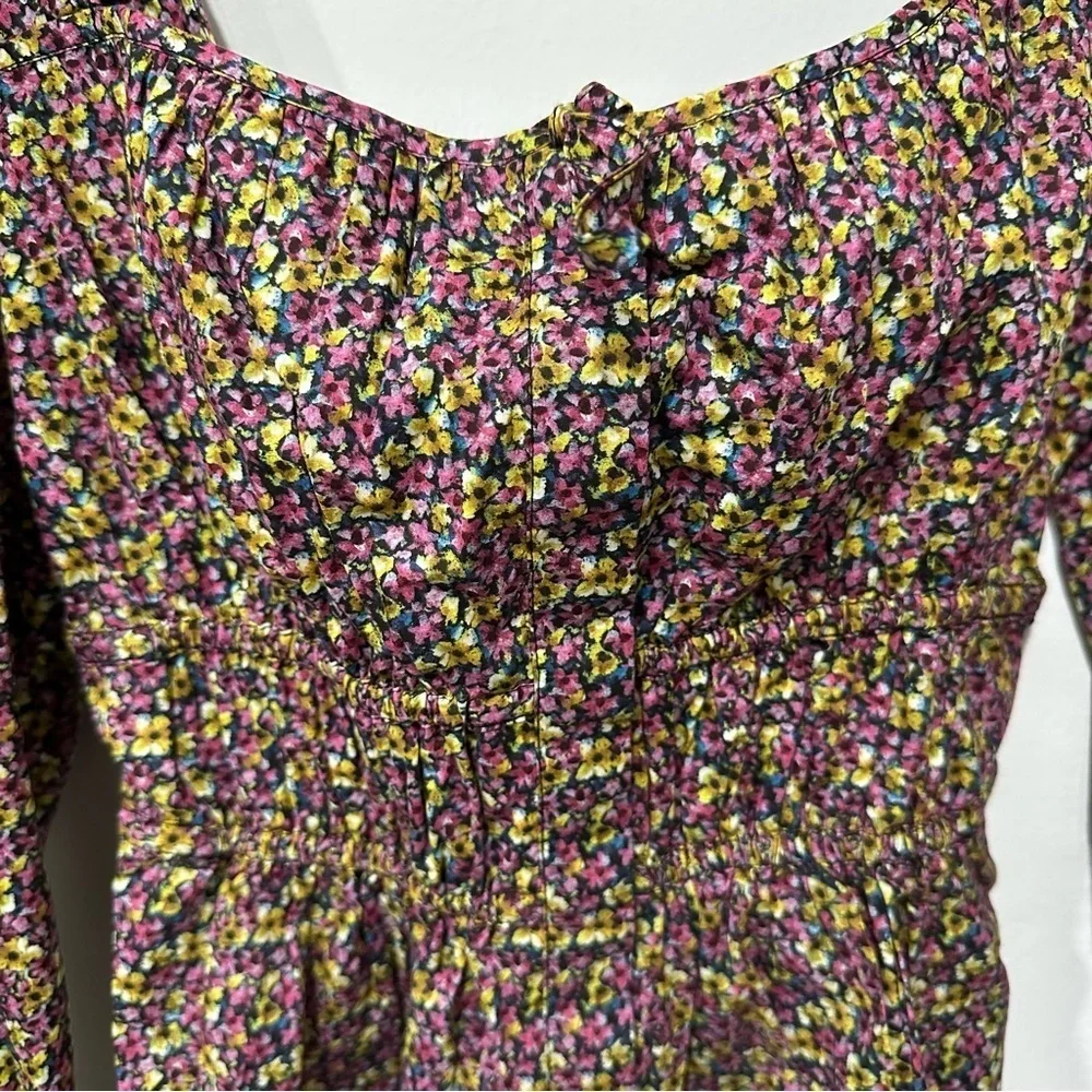 J. Crew Cinched Waist Top Liberty® Busy Izzy Print SZ 0 Cottagecore  NWOT